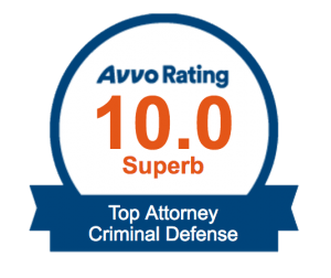 This attorney is rated as a 10.0 Superb Top Attorney for Criminal Defense by Avvo.