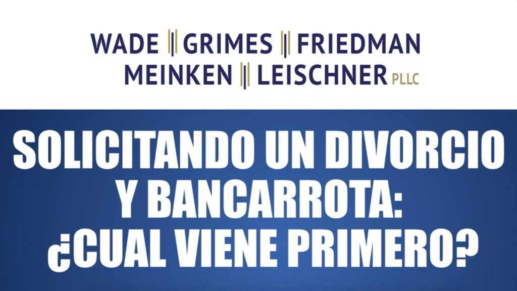 La abogada Xue Connelly explica que es mejor solicitar uno antes del otro. Sin embargo, si se declara en bancarrota o divorcio primero, depende en sus circunstancias individuales.