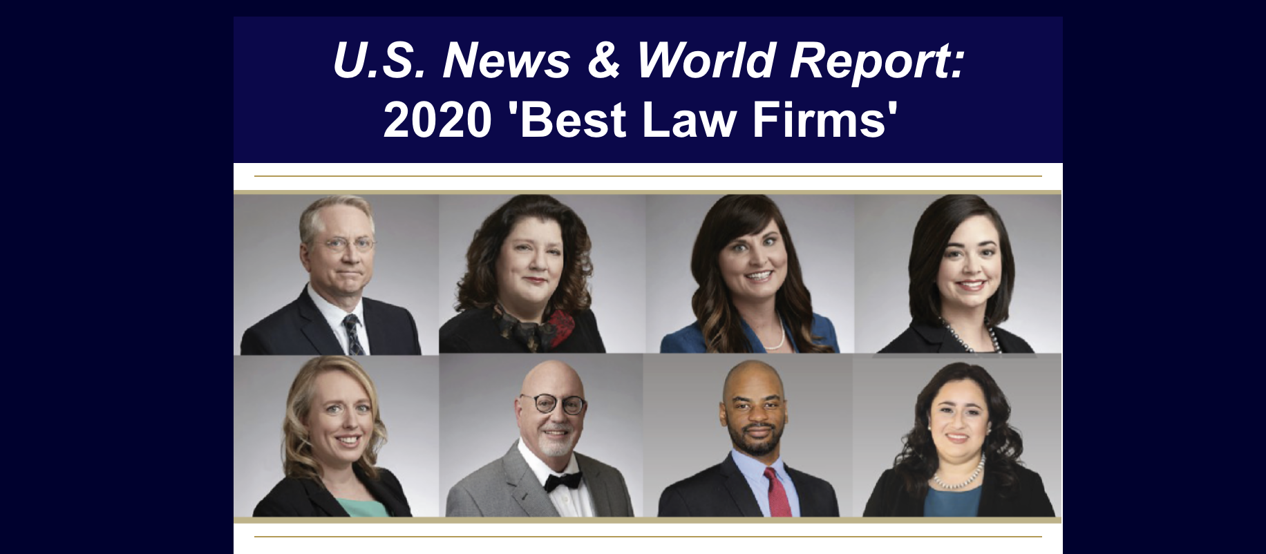 For the fourth year in a row, U.S. News & World Report names Wade Grimes Friedman Meinken & Leischner PLLC among its Best Law Firms for 2020.