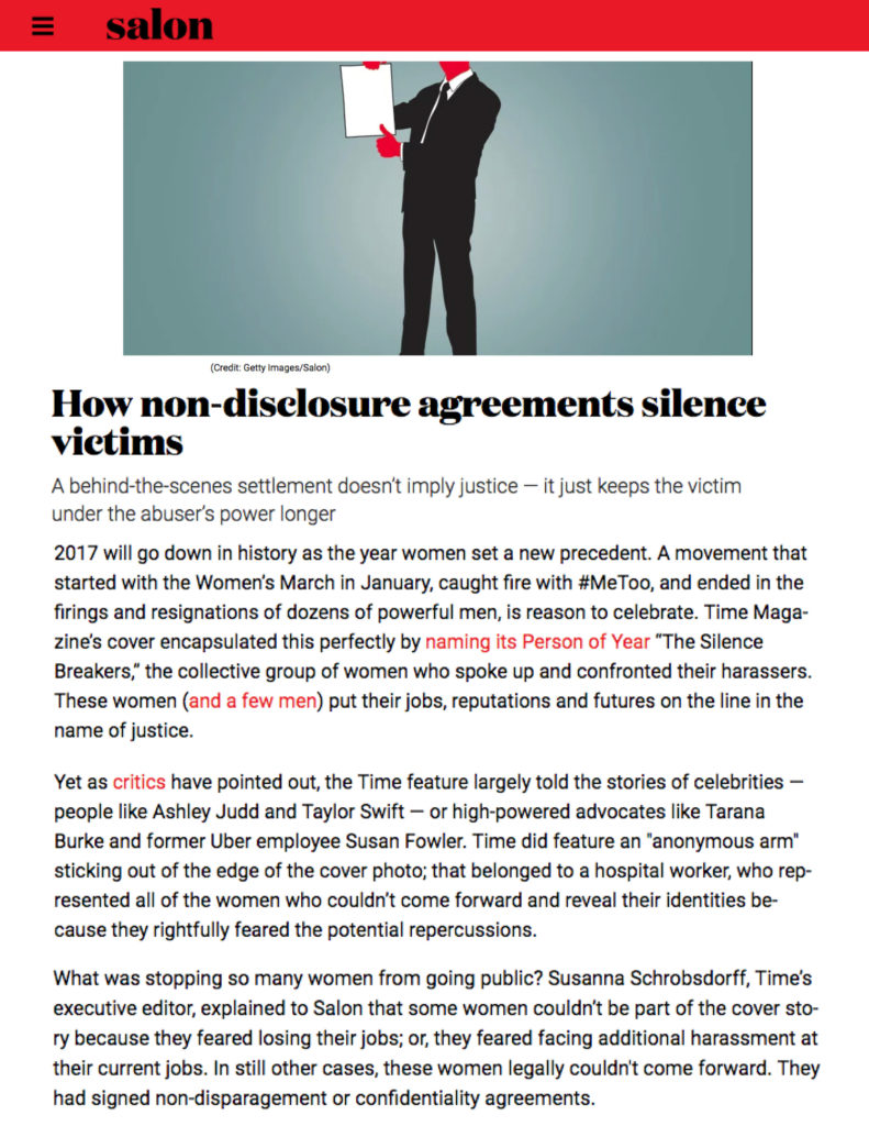 Attorney Andrea Downing discusses non-disclosure agreements in sexual harassment cases.